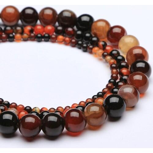 Natural Dream Agate 4-12mm round Gemstone beads for 925 sterling silver Jewelry Making Necklace Bracelet 15inch ICNWAY