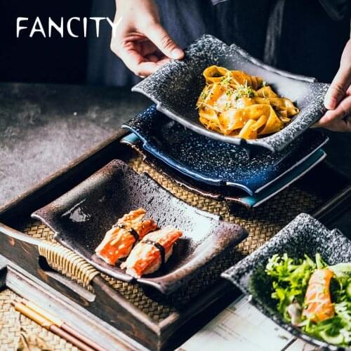FANCITY Irregular Creative Bowl Ceramic Bowl Side Dishes Bowl Afternoon Tea Dim Sum Bowl Western Restaurant Tilted Edge Ingredie