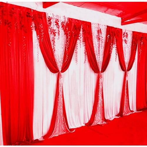 2021 Lastest 10ft*20ft Luxury Wedding Backdrop Stage curtain with Bling Shiny swags and drapes Wedding Decoration