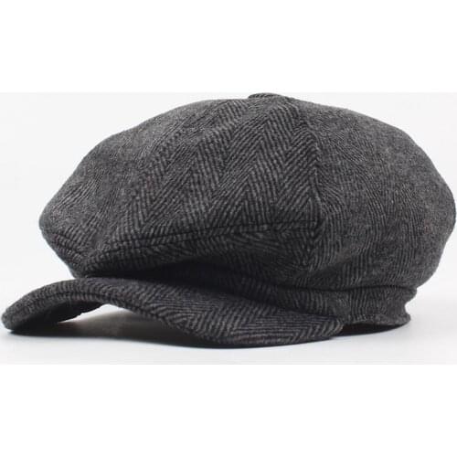 Fibonacci Autumn Winter Nylon Newsboy Caps Beckham Middle Aged Old Age Cabbie Ivy Striped Beret Dad Hats for Men Flat Caps