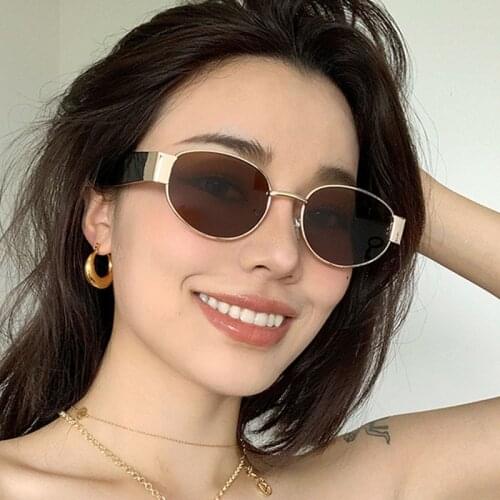 Oval Sunglasses For Women Men Vintage Eyeglasses Female PC Frame Sun Glasses Oculos De Sol Feminino UV400 Trend Eyewear