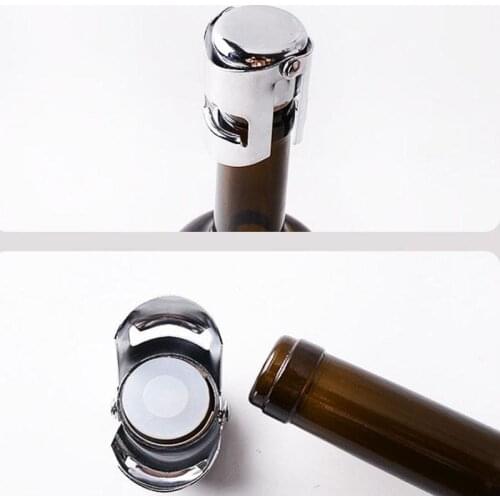 Portable Stainless Steel Champagne Wine Bottle Stopper Sealer Bar Stopper Vacuum Sealed Wine Champagne Bottle Stopper Cap