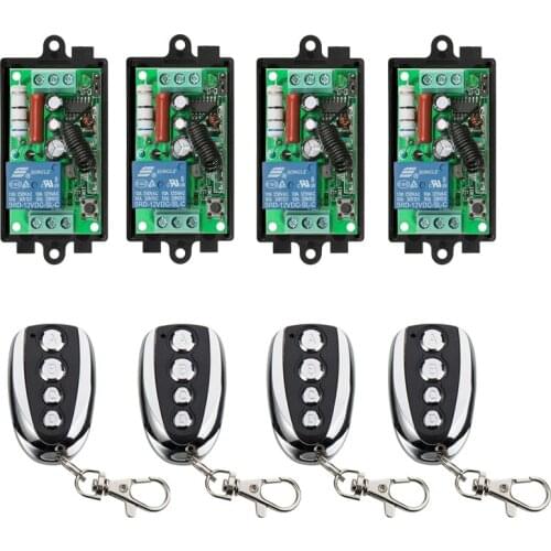 AC 220 V 1 Channel 1CH RF Wireless Remote Control Relay Switch Transmitter+Receiver Security System Garage Doors shutters lamp