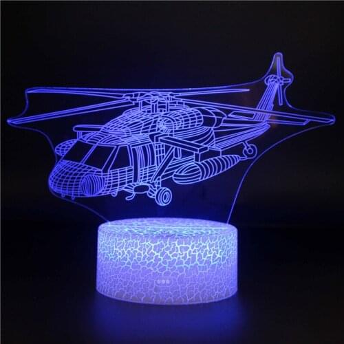 Nighdn 3d Lamp Illusion Aircraft Nightlight for Child Bedroom Decor Color Changing Atmosphere Led Night Lights Gifts for Boys