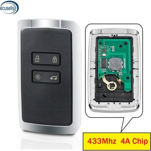 Smart Remote Key Keyless Go 434mhz Hitag AES 4A Chip For Renault Megane 4 Talisman Espace 5 Kadjar Koleo 2015 FCC ID:KR5IK4CH-01
