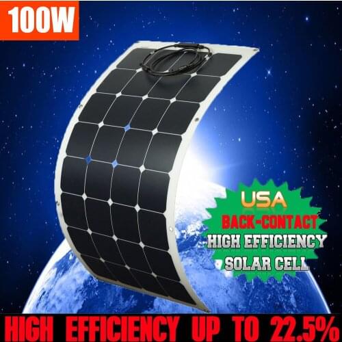 Sunpower Solar Cell 100W ETFE Semi Flexible Solar Panel Price for RV Marine Boat Car Power Supply
