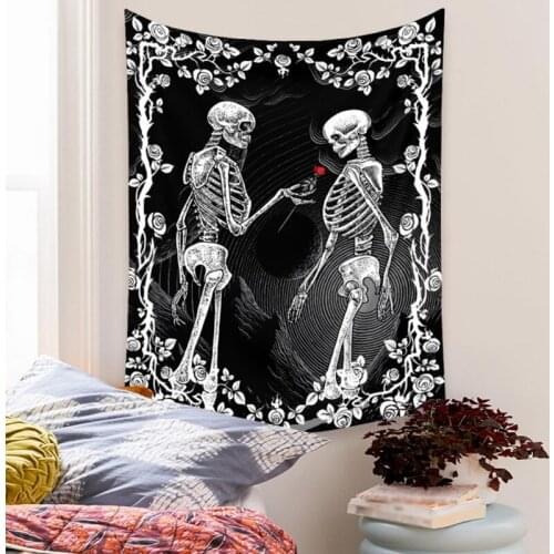 Halloween Decoration Wall Tapestry Bohemian Tapestry Human Skeleton Dormitory Hanging Blanket Home Living Room Hotel Decor New