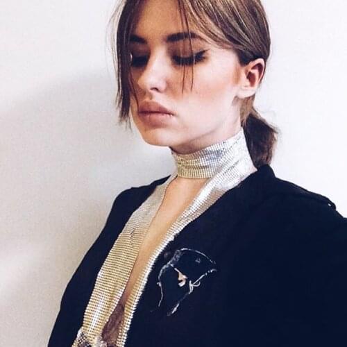 BK Exaggerated Charm Long Sequins Scarf Choker Necklace for Women Boho Luxury Elegant Sexy Lady Fashion Jewelry Female Gifts