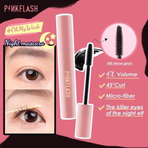 PINKFLASH Liquid Mascara Eyelashes Lengthening Volume Waterproof Mascara Fiber-filled Micro-curl Fast Natural Eye Makeup TSLM2