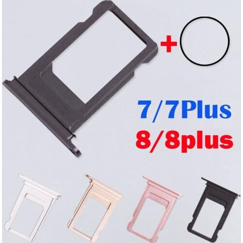 1 pcs Sim Card Tray + Waterproof Seal Rubber Ring Circle For iPhone 7g 8g 4.7" & 7 Plus 8plus 5.5" Sim Tray Holder Repair Parts