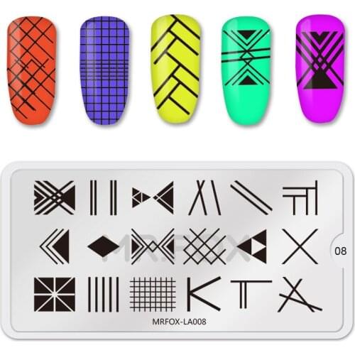 1Pc Geometry Pattern Nail Stamping Plates line Nail Art Stamp Image Template Manicure Stencils Nail Decoration
