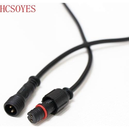 10 pairs 2 Core pin male female Waterproof White/black for single color rgb LED Strip modules Light 20cm long 13.5mm diameter