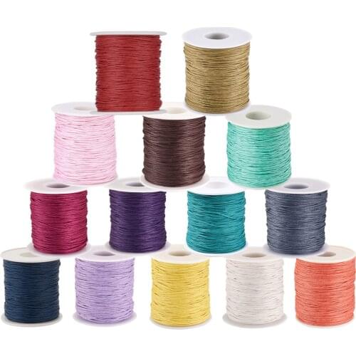 100yard/Roll Waxed Cotton Thread Cord 1mm Black for Jewelry Necklace Bracelet DIY Braided Making Accessories
