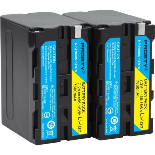 2pcs 7800mAh NP-F960 NP-F970 batteries / NP F960 battery For Sony NP-F550 F550 NP-F770 NP-F750 F960 F970 free shipping