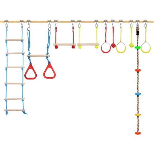 2021 Outdoor Playset Swing Accessories Children Line Hanging Obstacle Course Kids Climbing Obstacle Kit for Backyard Park Sports
