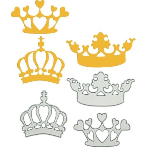 3 Pcs Set Crown Pattern Cutting Die Cutter For Scrapbooking DIY Congratulation Card Clip Art Work Photo Album Decorating Stencil