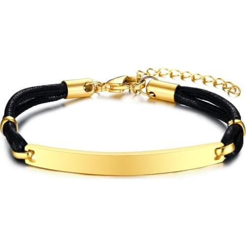 6mm Stainless Steel Tag ID Bar Bracelets for Women Men Casual Jewelry Unique Gift B00235