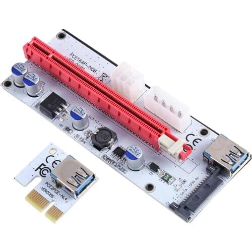 60cm USB3.0 PCI-E Riser Card SATA 15Pin Male to 6Pin Power 1X/16X PCIe Extender Professional Mining Tool for Bitcoin Miner-008S