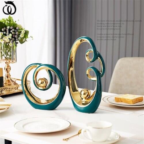 Abstract Art Decoration Living Room Accessories Ceramics Nordic Modern Home Decor Souvenirs Christma Statues And Sculpture R6546