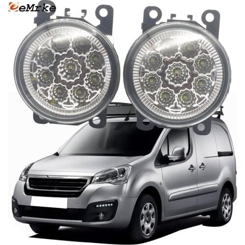 2PCS Car Styling 9-Pieces LED Fog Light Lamp for Peugeot Partner Tepee Box 2015 2016 2017 H11 12V Halogen Fog Lights DRL