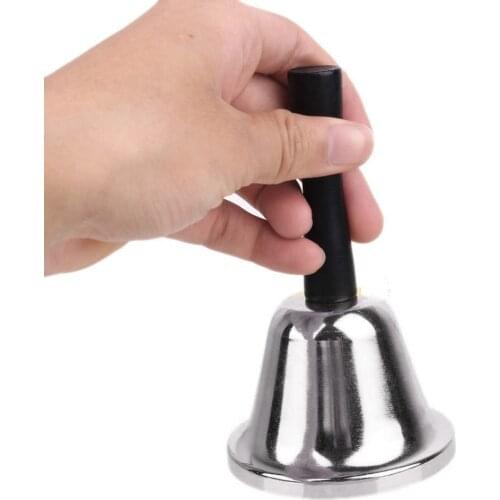 Noble Reception Dinner Party Shop Hotel Hand Bell School Handbell Restaurant Sound Call Bell Service Silver Color Sale