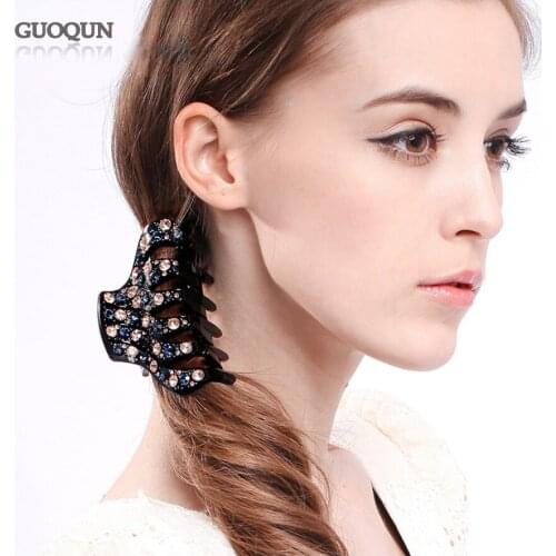 Large Hair Claw for Women Girls Rhinestone Cellulose Acetate Hair Accessories Jewelry Ornament Tiara Crown Wedding Party Prom