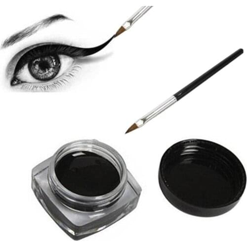 Black Waterproof eyeliner cream beauty long-lasting Gel eyeliner makeup kit for eye shadow brush