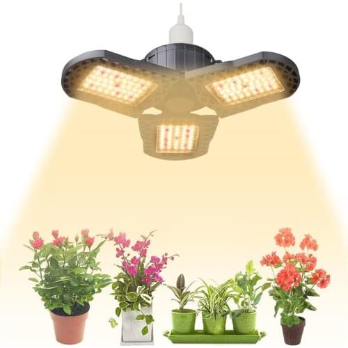 COB LED Grow Light UFO Plant Lights Deformable 144LED 300W Full Spectrum E26 E27 For Indoor Plants Greenhouse Veg Flowering