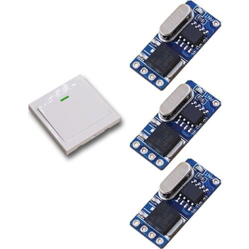 DC3.5V 6V 7V 9V 12V 1CH Wireless Remote Control Switch System Receiver +White Wall Transmitter Wireless Switch Free Shipping