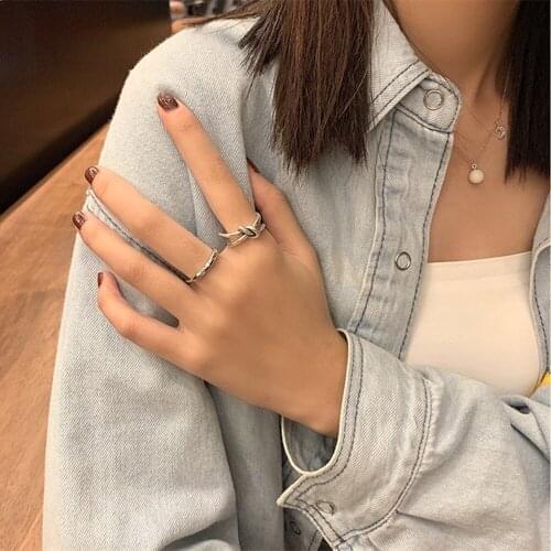 Retro Atmosphere Contracted Fashion Ring Opening Adjustable Ring Women Jewelry Party Present