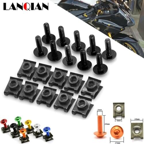Motorcycle Fairing Screws Fastener Clips Body Spring Nut Bolts Kit For Suzuki GT550 RG500 RGV250 VS800 Intruder VZ800 Marauder