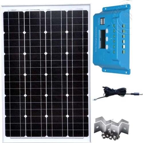 Kit Solar Panel 18v 60w Solar Charge Controller 12v/24v 10A LCD PWM Solar System Caravan Camping Car RV Motorhome Solar Phone