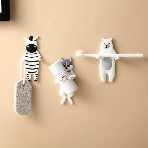 1/2Pcs Animal hook Bendable Reusable Strong Self Adhesive Door Wall Hangers Hooks Suction Heavy for Kitchen Bathroom
