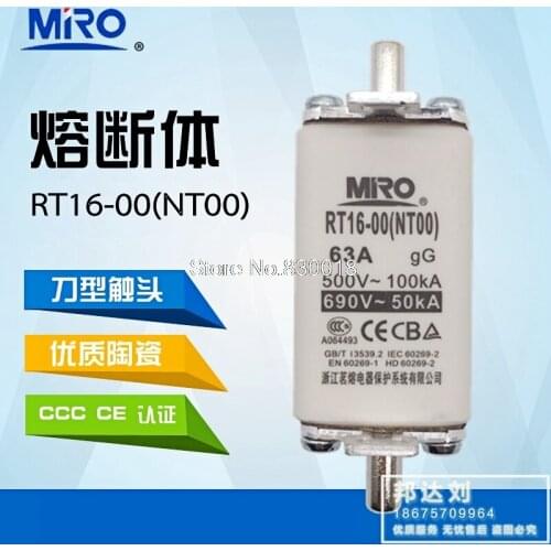 MRO Mingrong RT16-00 NT00 32A 40A 50A 63A 80A 100A 125A 160A ntoo RT20-10PCS/LOT