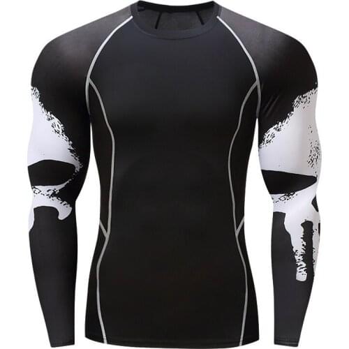 Men Compression Running T Shirt Fitness Gym Tight Long Sleeve Tshirt Training Jogging Tee Tops Sportswear Quick Dry Men Clothes