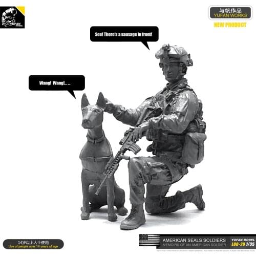 1/35 Resin Kits Figure US Marine Corps and Dog Resin Soldiers Sefl-assembled LOO-29