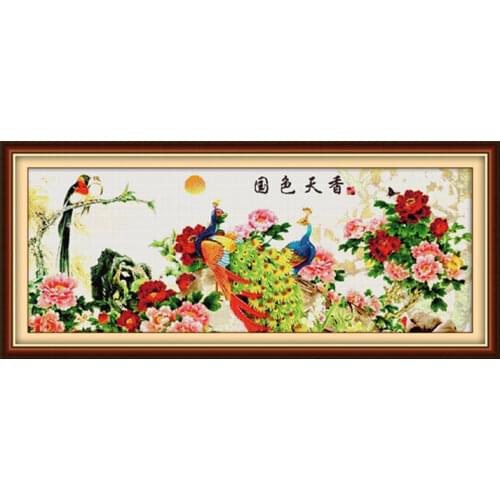 National beauty cross stitch kit 14ct 11ct pre stamped canvas cross stitching animal lover embroidery DIY handmade needlework