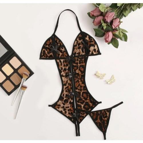 New Moda Satin Silk Pajamas Leopard Print Pajamas Sexy Hot Femininas Lingerie Set Underwear Plus Size 2021 Sleepwear