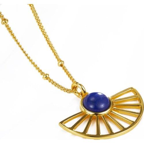 New Fan Shaped Hollow Necklace S925 Sterling Silver Ins Style Arch Geometric Pendant Vintage Luxary Fine Jewelry Wholesale Gift