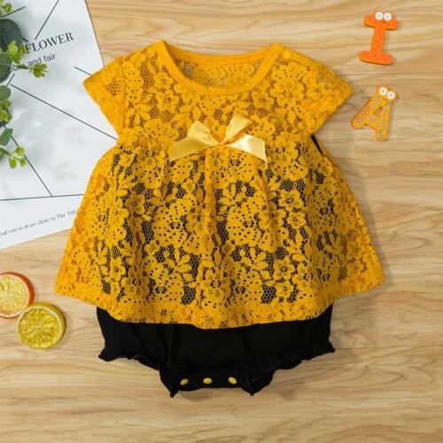 Toddler Baby Girls 2pcs Summer Outwear Lace Romper + Shorts Princess with Cute Bow Decoration Infant Kids Summer Clothing