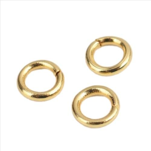 50 PCs Doreen Box Stainless Steel Open Jump Rings Findings 4mm Dia. Circle Ring Gold Ring For Fashion Jewelry Making Accessories