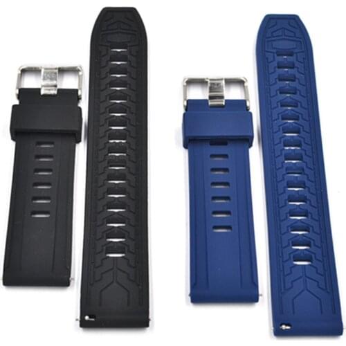 Casual Soft Silicone Watch Band Strap Classic Pin Buckle Waterproof Silicone Replacement Adjustable Wrist Band 18/20/22/24mm