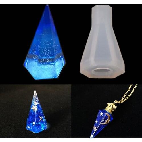 Transparent Manual Three Cubic Resin Molds Pendant DIY Silicone Mold Dried Flower Pendant Mould Jewelry Craft Tools Accessories