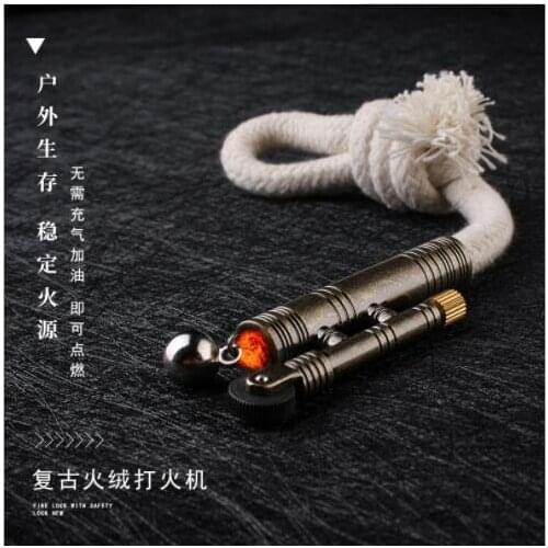 Retro-vintage Flame Lighter for Survival and Stabilization of Fire Sources in Outdoor Camping no need gas and oil
