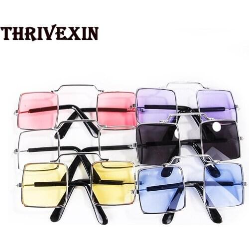 Funny Cute Cat Small Dog Sunglasses Classic Retro Circular Metal Prince Sunglasses Eye-wear Photos Accessories Cosplay Glasses
