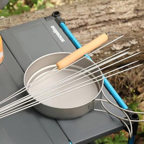 Ti artisan outdoor picnic Barbecue prod Titanium skewers grill BBQ meat brochette shish kebab skewers roasting needles