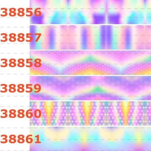 10yards - different sizes -Gradient color printed Grosgrain ribbon - beautiful /rainbow color ribbon