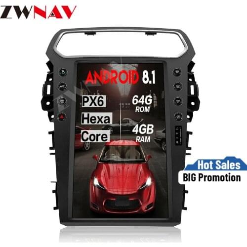 4G+64G Vertical tesla screen Android 8.1 Car Multimedia Player For Ford Explorer 2011-2019 GPS Navigation radio stereo head unit