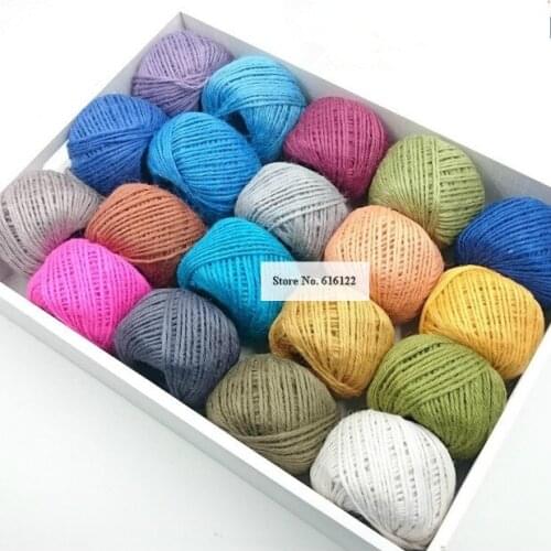 5 Rolls/lot 2mm Jute Hessian string Ribbon 3ply twisted gift wrapping craft floristry macrame decor free shipping 37colors
