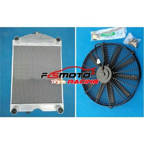 High-performance 56mm Aluminum radiator + fan FOR Ford 2N/8N/9N tractor w/flathead V8 engine
